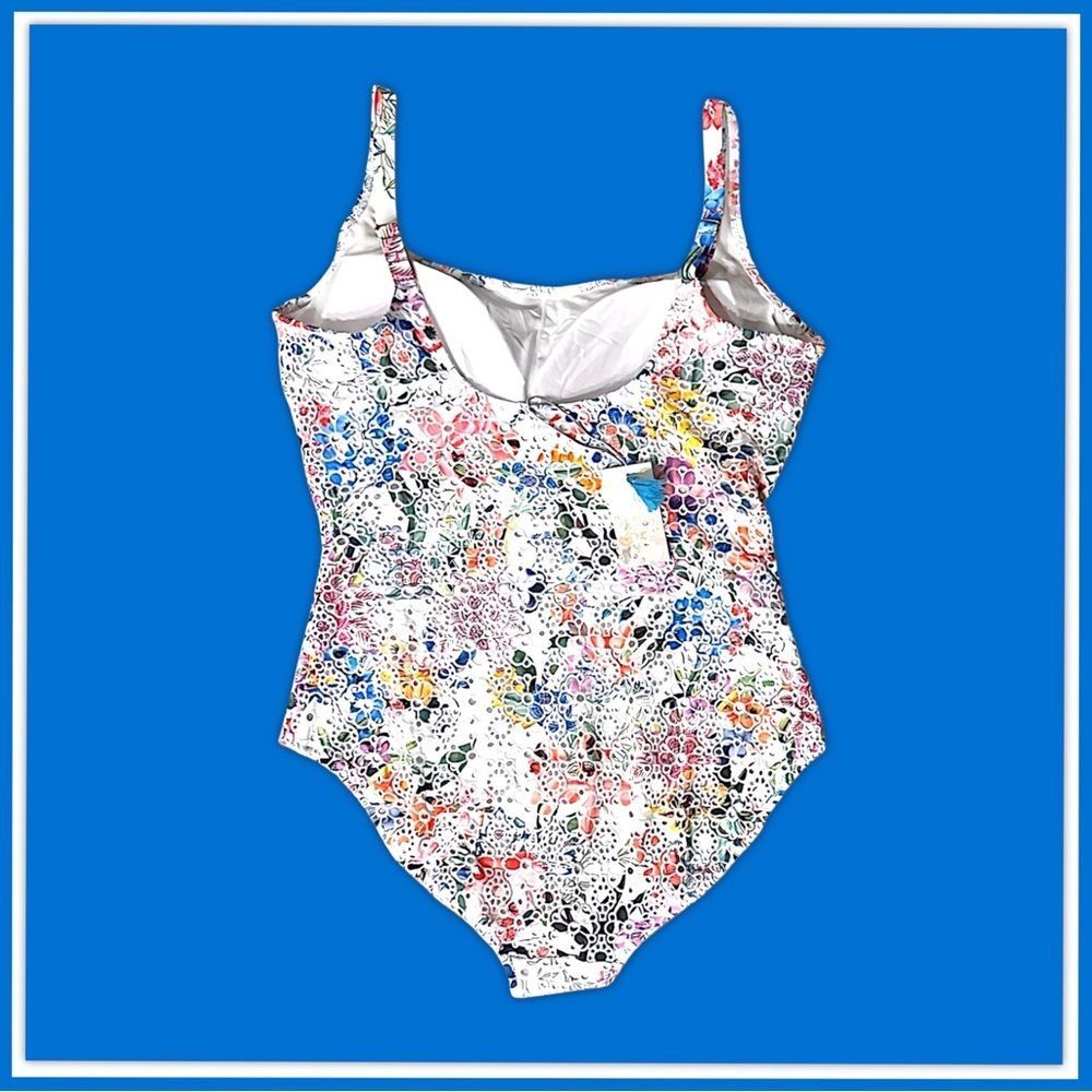 Johnny Was Neon Jungle Eyelet One Piece Swimsuit - Picture 7 of 16